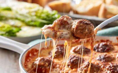 Cheesy Baked Meatballs