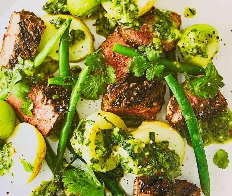 Grilled beef with Chimichurri