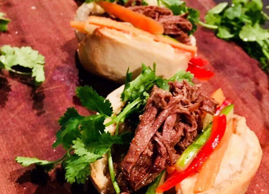 Pulled brisket with pickled vegetables